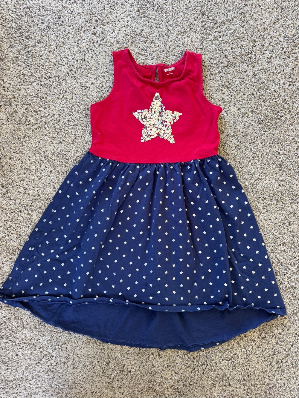 Gymboree Red Bodice Navy Star Sequin Dress
